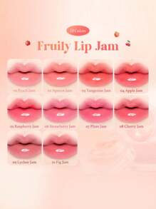 Dasique Dasique Fruity Lip Jam 01 Durazno, gel apretable, crema gel brillante, brillo cristalino, tinte borroso, aroma frutado, fórmula vegana, tapa a prueba de fugas, alternativa a máscara labial, cuidado labial de verano, para usar debajo de la máscara, arte de labios degradado, K-Beauty, maquillaje coreano, 4g/0.14oz