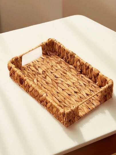 3 قطع/1 قطعة سلة تخزين منسوجة من نبات السوسن المائي، سلة تنظيم مصنوعة يدويا من الخيزران لرف الغرفة المعيشة، حامل ورق للحمام، وسلة علوية المنضدة لحفظ المفاتيح والمستحضرات التجميلية والألعاب
