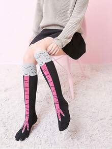 1 Pair Men's Novelty Funny Chicken Foot Design Long Socks - Multicolor - View 7