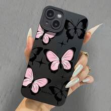1 Pcs Phone Case: Black Powder Butterfly Black Frosted All Inclusive Anti Fall Phone Case Suitable For Apple 17/ 16 PLUS/ 16PRO/ 16/ 15PROMAX/ 15PLUS/ 15PRO/ 15/ 14PROMAX/ 14PLUS/ 14PRO/ 14/ 13PROMAX/ 13PRO/ 13/ 12PROMAX/ 12PRO/ 12/ 11PROMAX/ 11PRO/ 11/ Accsesories - 黑色 - 查看 8