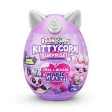 ZURU Rainbocorns Kittycorn Surprise Série 2, Peluche Collector, Œuf Surprise, Pack d'Autocollants, Slime, Âges 3+ Pour Filles, Enfants