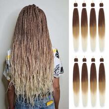 Ombre Pre Stretched Braiding Hair 30 Inch 8 Packs Synthetic Crochet Braids Hot Water Setting Professional Soft Texture Synthetic Hair Extensions 30 Inch 1B 27 - 613年4月27日 - 查看 1