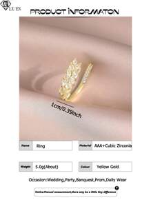 1pc Fantasy Leaf Cubic Zirconia Women Wedding Rings 6 Colors Choice CZ Openable Engagement Ring For For Banquet, Prom, Party Jewelry Gift