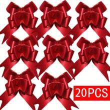 20pcs/Set Shimmery Red Streamers, Plastic Material, Suitable For Wedding Car Decoration, Engagement Dowry, Christmas, Valentine's Day, Mother's Day And Birthday Party Decoration, Gift Box Packaging