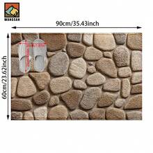 1套/1件/2件仿真石纹浴室防滑垫，仿羊绒材质，蓬松毛绒装饰，适用于浴室、门口、厨房、房间等场合，可机洗，日常装饰，可作为礼物赠送