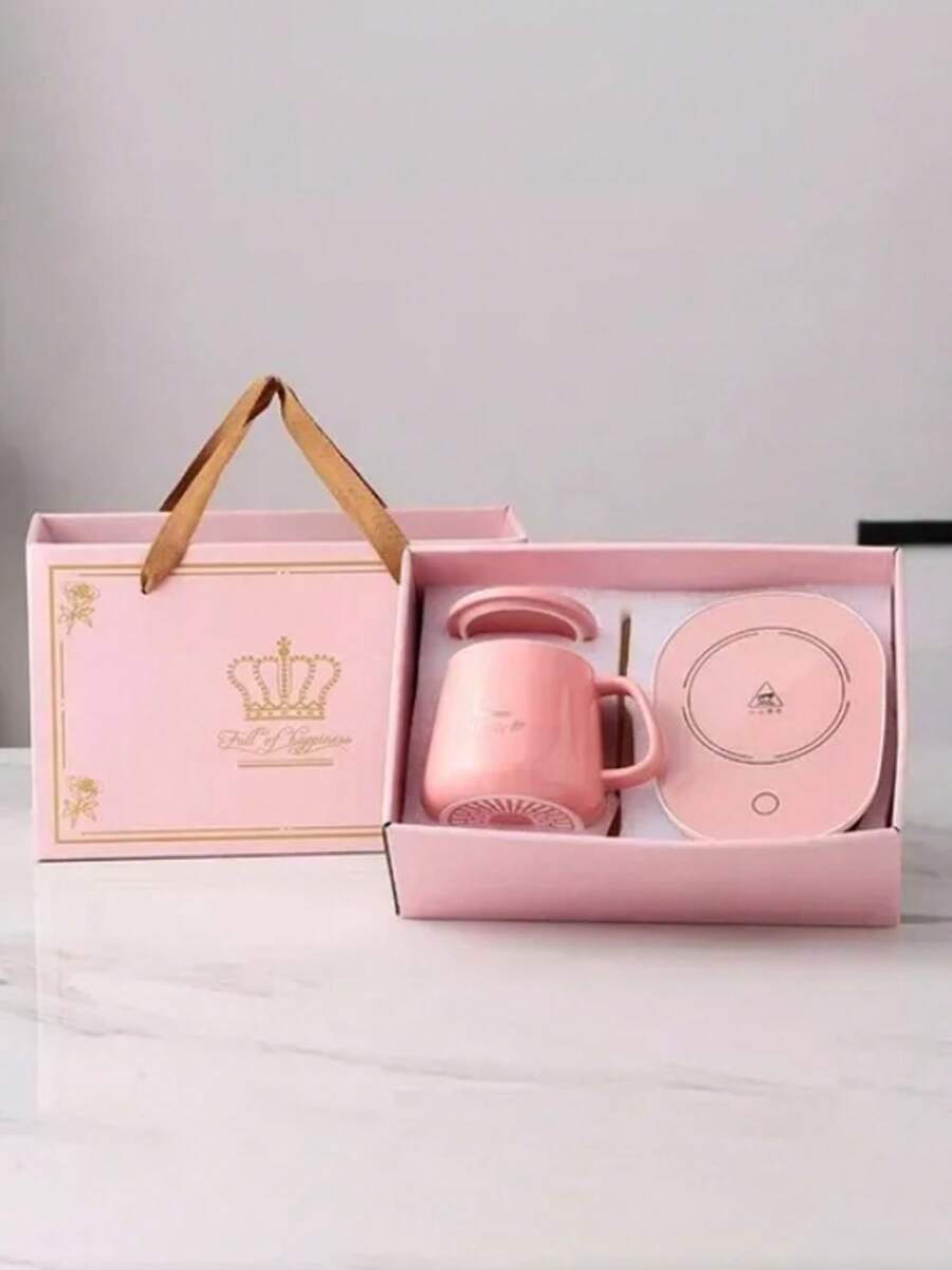 Taza Eléctrica De Cerámica Con Calentador, Rosa - Rosa - Ver 1