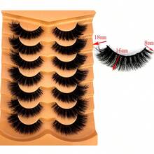 HBZGTLAD 2box 14 Pairs Mixed False Eyelashes Set, Looking Natural Faux Mink Lashes Include Cat Eye, Fluffy 3D Mink, Striped Styles - 2 hộp 7 đôi Y014W - Xem 6