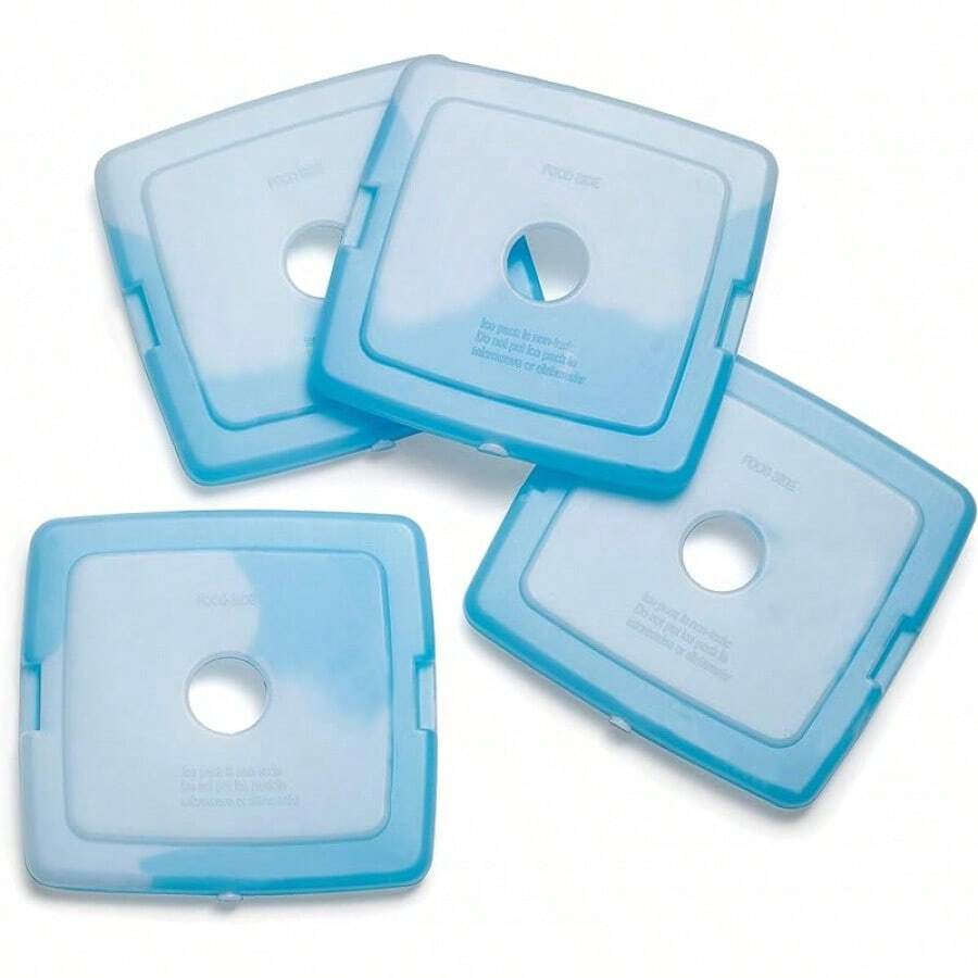 Paquetes de hielo delgados y reutilizables para loncheras y hieleras, Azul, 1 Set of 4 Ice Packs, - 2 juegos de 4 bolsas de hielo - Ver 1