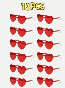 6 pezzi Occhiali da festa a forma di cuore, occhiali a forma di cuore senza montatura neri, occhiali a forma di cuore divertenti per gadget da festa, Natale