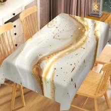 1/20 Stücke elegante goldene und weiße Marmorierung Tischdecke - luxuriöses Polyester, rechteckige Tischdecke für Zuhause, Büro oder Schreibtischnutzung, perfektes Geschenk für Feiertage, Esszimmer Dekoration