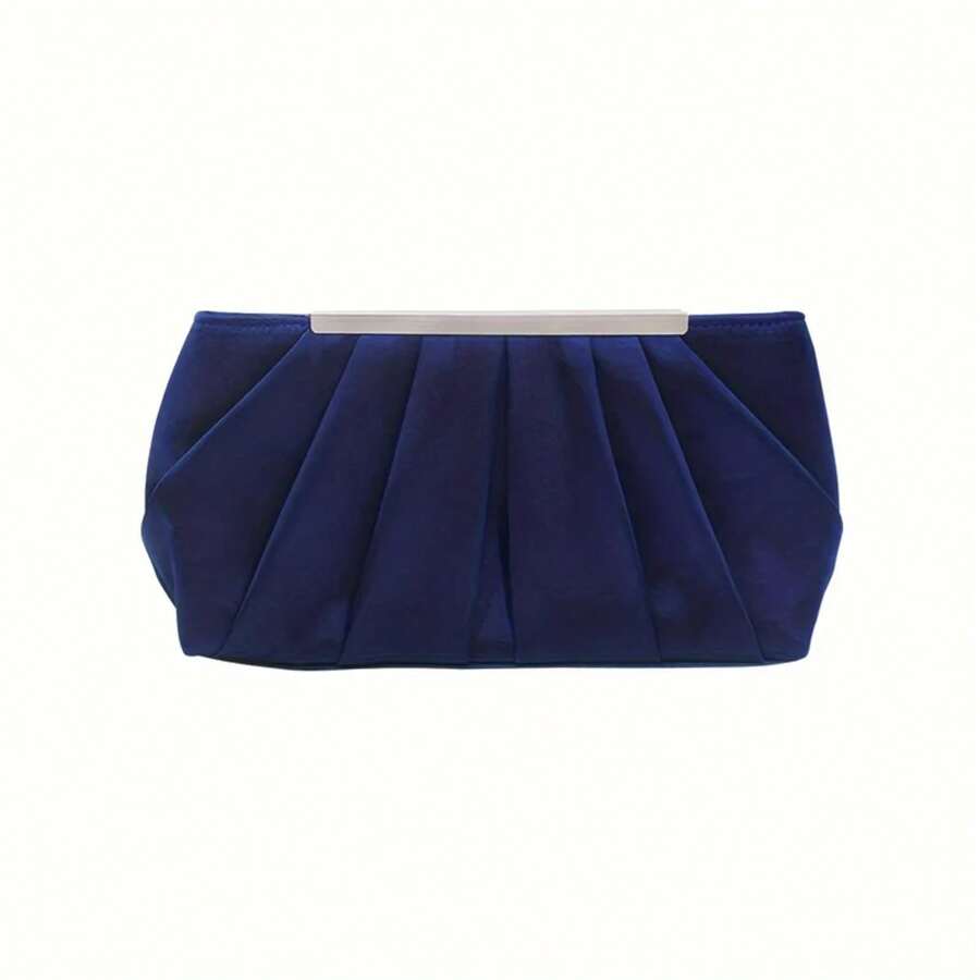 European And American Pleated Silk Polyester Dinner Bag, Simple And Generous Ladies Hand Bag, Large Capacity Ladies Bag
