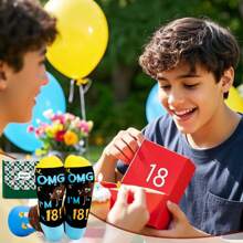 Chaussettes d'anniversaire, chaussettes roses, cadeaux thème anniversaire - cadeaux amusants et réfléchis pour les 13/18 ans, cadeaux de Noël et d'anniversaire créatifs, chaussettes d'anniversaire mignons, cadeaux pour adultes, cadeaux de Noël, cadeaux d'anniversaire 18/13 ans, les meilleurs cadeaux d'anniversaire pour les sœurs, fils, filles, neveux et nièces, convient pour le port intérieur et extérieur