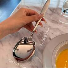 1PC/2pcs Large Stainless Steel Buffet Spoon, Large Serving Spoon, Party/Banquet/Buffet Spoon, Dishwasher Safe, Kitchen Silver Spoon, Practical Kitchen Gadgets For Family Use,School Supplies