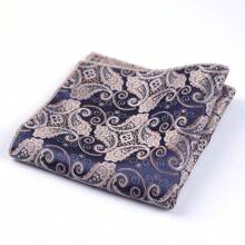 1pc Men's Jacquard Pocket Square, Fashion Patterned Handkerchief, Soft Fabric Suit Decoration, Groom Wedding Pocket Handkerchief, Groomsmen Pocket Square