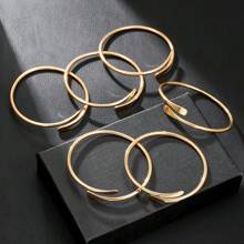 5PCS/10PCS Retro Boho Stackable Bracelets, Golden Cuff Bracelets For Women Men Daily Party Holiday Jewelry Gift