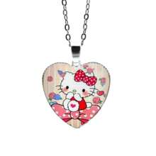 Sanrio 1 Pieza Collar de Colgante Lindo de Gatito con Strass, Collar Dulce de Kitty Hello Kawaii, Regalo de Cumpleaños, Accesorios de Decoración de Dibujos Animados (Algunas partes pueden ser aleatorias)