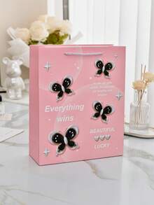 1 套/1 件新款甜美粉色蝴蝶结礼品袋、节日派对手提袋、婚礼回礼袋