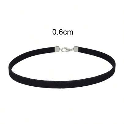 1pc Punk Style Black Velvet Choker Necklace For Women