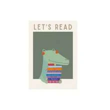 1/3pcs Cartoon Alligator Reading Books Canvas Art Print - Art Deco Modern Retro Style Poster For Home Office, Playroom, Classroom - Wall Decor Illustration For Bedroom, Living Room - Ink Artwork Wall Hanging Decoration Indoor - Whimsical Animal Theme, Optional Frame