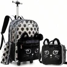 Set de 3 piezas Carrito de cuentas, Mochila con carrito multifuncional, de moda y conveniente, con ruedas, adecuado para niñas. - Tirador con cuentas para mujer - Ver 12