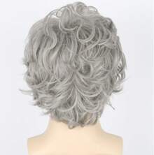 Herren kurzes lockiges Haar flauschiges beige kurzes lockiges Herrenhaar flauschige Hochtemperatur-Seidenperücke Herren kurzes lockiges Haar