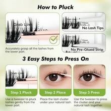 [130Pcs] GENIELASH Glue-Free Petal Eyelash For Beginner Self Adhesive Eyelashes Natural False Eyelashes No Need Glue
