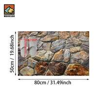 1套/1件/2件仿真石纹浴室防滑垫，仿羊绒材质，蓬松毛绒装饰，适用于浴室、门口、厨房、房间等场合，可机洗，日常装饰，可作为礼物赠送