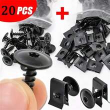 20 Piezas/40 Piezas Juego de tornillos roscadores automáticos en forma de U para metal, accesorios de ajuste para coche y motocicleta