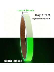 1pc 1.97*196.85inch Glow-In-The-Dark Adhesive Tape, Fireproof Warning Tape For Home Use, Stage Green Fluorescent Anti-Collision Tape, Green Light Adhesive Sticker