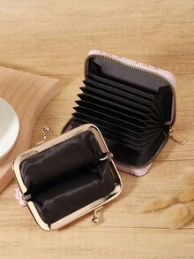 Ví nữ da PU ngắn có khóa kéo & móc khóa Túi đựng tiền dung tích lớn đa năng cho nữ, đựng thẻ xu, nhẹ, thời trang hiện đại, khóa kéo công sở, thẻ tín dụng, trang phục thường ngày cho nhà giáo, quà tặng cho giáo viên, kỷ niệm, sinh nhật, dành cho phụ nữ, dành cho nữ, nhân viên văn phòng - Màu Hồng Tươi - Xem 5