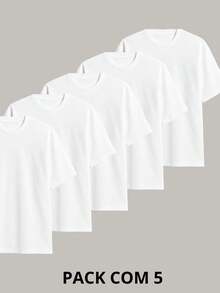 Kit Of 5 Premium Men's Oversized T-Shirts, Trap Street Style, Gringa Bodybuilder, Valentine's Day - 5 blancos - Ver 1