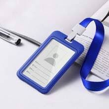 1pc/5pcs/10pcs/50pcs Ins Style Thick Vertical & Horizontal Card Holder, 11 Colors Lanyard ID Badge Holder, Suitable For Office, School, Mall, Work Etc. School Supplies,Back To School