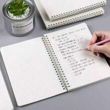 1pc Transparent Shell Spiral Notebook, Grid Notebook, Stationery, Gift, Planner, Journal, College Ruled A5/B5 Size (Random Style & Color)