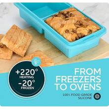 Silicone Freezer Tray With Lid - Soup Freezer Container Molds - Large Ice Cube Tray- Makes 8 Perfect 1 Cup Portions Cubes, 2-Pack Freezer Storage  Soups  Meal Prep - Oven  Dishwasher - - 2杯,灰色 - 查看 7