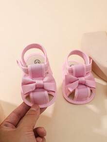 0-1岁婴儿凉鞋，蝴蝶结粘性软底，幼儿学步鞋