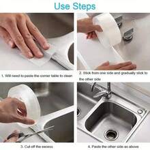 1 包硅胶厨房防水防霉胶带，透明防水条，厨房接缝密封条 - 自粘，防霉，防污，透明亚克力纳米，适用于水槽接缝，厨房防霉胶 - 彩色 - 查看 7