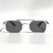 1 Paar unisex Metall geometrischer Rahmen klein/mittel Größe Fashionbrille, dekorative lässige Modebrille