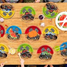 30 件越野赛车主题一次性纸盘，7 英寸越野怪物卡车盘，适合生日派对、赛车主题活动、节日、日常餐饮 - 彩色 - 查看 5