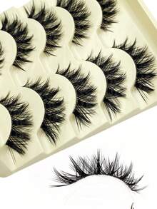 Asiteo 5 Pairs Cartoon Style False Eyelashes, Fluffy And Soft Wear, Faux Mink Material, Naturally Extend Outer Corner Of Eyes, Reusable, Create Charming Eyes - 尖尾漫畫款 - 查看 3