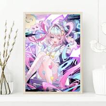 1 peça pôsteres de arte de parede moldura opcional pop needy girl overdose jogo papel branco pôster adesivo de parede chique para sala de estar decoração de bar adesivos de parede de arte