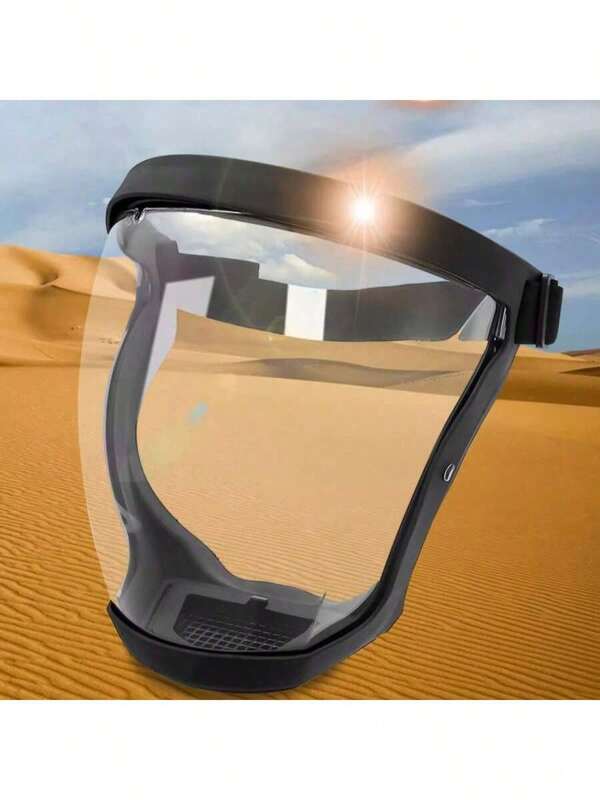 Unisex Full Shield Mask Transparent Moto Cycling Windproof Mask Dustproof Anti-Wind Welding Safety Glasses Protection Face Mask