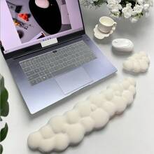 3 pièces/Set Repose-poignet ergonomique et tapis de souris, support de poignet en mousse à mémoire de forme pour la dactylographie au bureau, tapis de bureau en silicone antidérapant et doux pour hommes et femmes