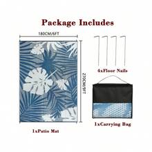 Homcomodar Outdoor Rug For Patio 180x270cm Plastic Straw Rugs Reversible Mats UV Resistant Camping Mat  Outdoor Rug For Balcony Picnic(Grass Green) - Blue/Grey - View 3