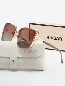 RIVSAR 时尚女士猫眼金属框偏光太阳镜，优雅户外休闲派对旅行夏季猫眼圆形珠宝太阳镜，高端品牌节日礼品精品太阳镜，情人节圣诞节万圣节，送礼首选 - 彩色 - 查看 7