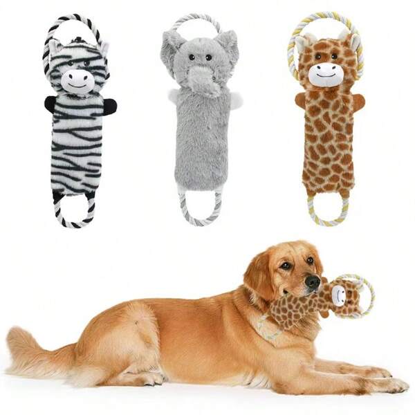 Pet Paper Toy Cotton Rope Knot Bite Resistance Training Vent Toy Molar Cartoon Dog Toy Plush Toy Toothbrush Toy