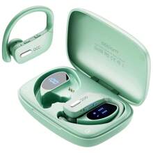 Occiam Écouteurs sans fil T17 TWS avec crochet d'oreille, écouteurs intra-auriculaires étanches et anti-transpiration avec affichage LED pour iPhone, iPad, Android