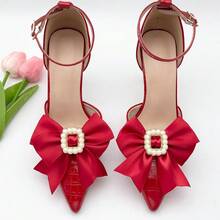 2pcs Fashionable Diamond-Encrusted Bow Shoe Clips, Elegant Removable DIY Shoe Decor Accessories, Suitable For Women Casual Party - Multicolor - View 9