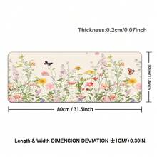 Floral Mouse Pad, Non-Slip Rubber Base And Comfortable Colorful Flowers Green Plants Pattern Cloth Mouse Mat, Cute Mouse Pad For Women, Big Mousepad For Computer, Laptop, Office, Home