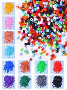 500 pezzi/confezione, perline forate da 5 mm, confezione supplementare per la realizzazione di gioielli, puzzle di perline forate, artigianato creativo, fai-da-te per gioielli, puzzle in massa, imballaggio di assemblaggio, adatto per bambini di età superiore ai 5 anni per realizzare opere d'arte a mano.