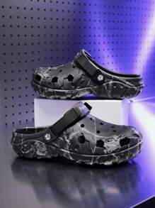 女士，运动户外/运动户外鞋/女士户外运动鞋/女士运动凉鞋/拖鞋/运动户外/运动户外鞋/男士户外运动鞋/男士运动凉鞋/拖鞋，松紧可自由调节，可穿，魔术贴松紧调节，厚底防滑户外洞洞鞋 - 黑色 - 查看 2